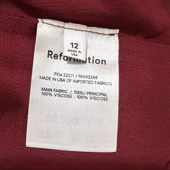 NWT REFORMATION Embry midi dress in Plum womens size 12 - Picture 10 of 10